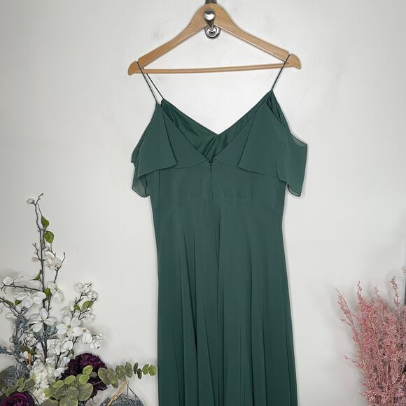 ANTHROPOLOGIE x BHLDN JENNY YOO Mila Maxi Dress Forest Green {I39} - Picture 4 of 7